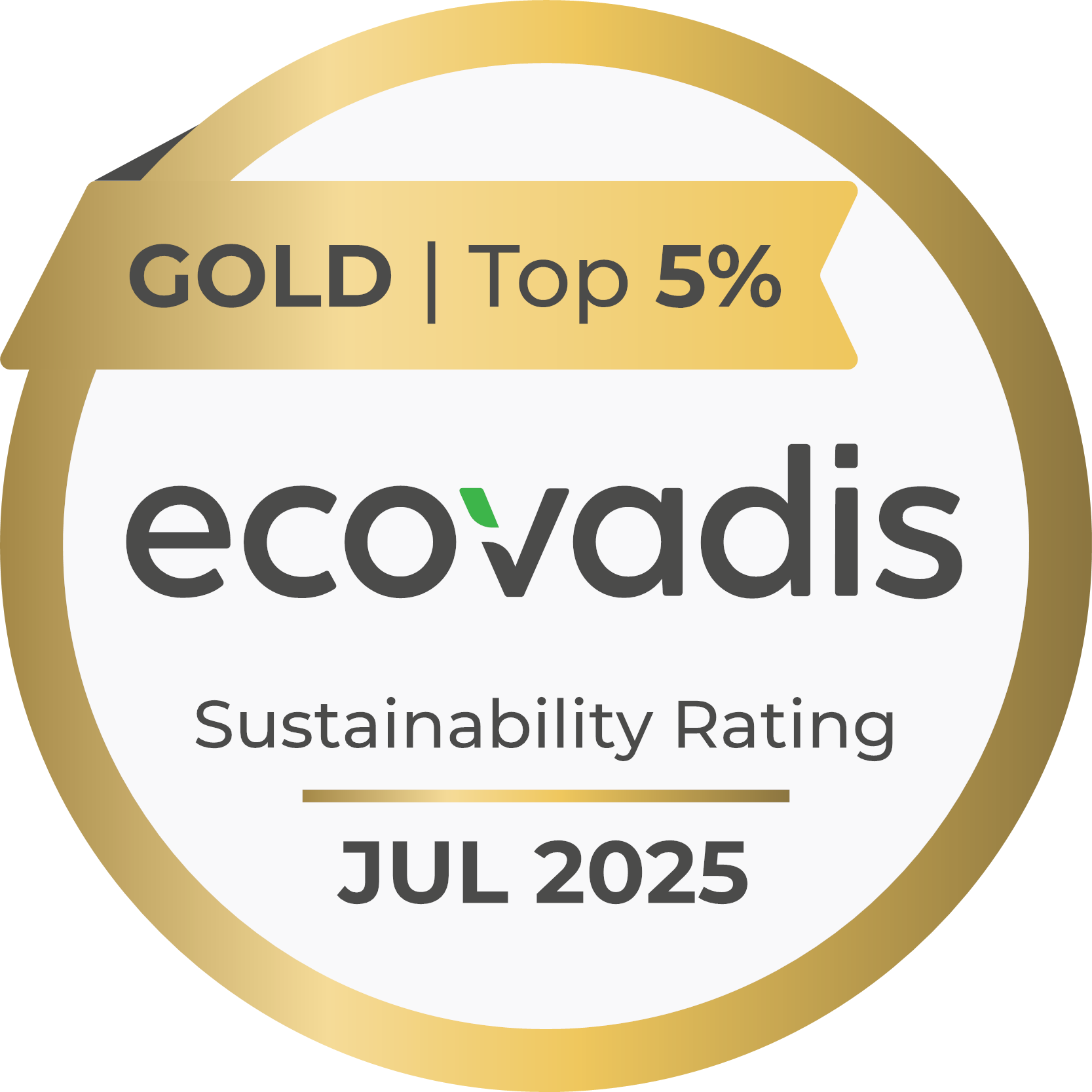 Doneck Euroflex: EcoVadis - Sustainability Rating - GOLD - July 2025 Doneck CSR Gold ecovadis Sustainability Rating 2025 Medaille