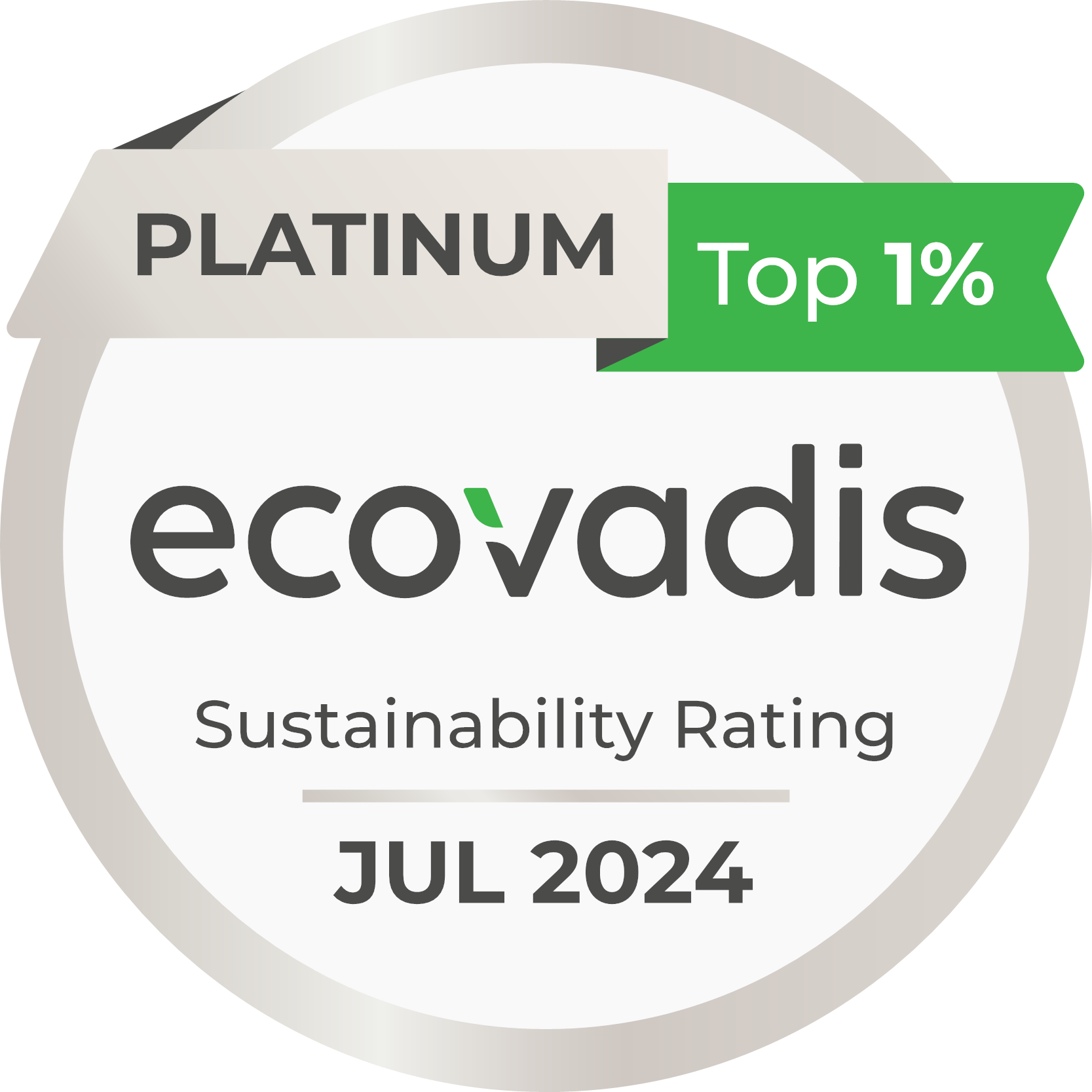 Emblem for Doneck Euroflex: EcoVadis - Sustainability Rating - PLATINUM - Jul 2024